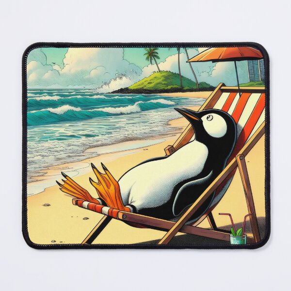 Item preview, Penguin on vacation. designed and sold by MyHappyArtShop.