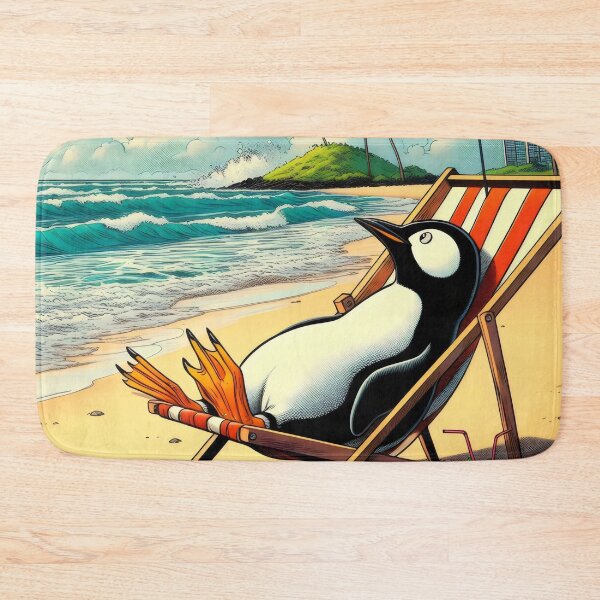 Item preview, Penguin on vacation. designed and sold by MyHappyArtShop.