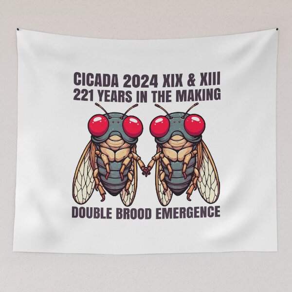 Item preview, Cicada 2024 Funny Double Emergence Bug Entomology designed and sold by Stick-Artistry.