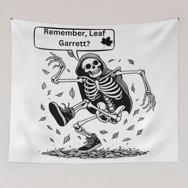 Item preview, Remember Leaf Garrett? Retro black and white skeleton Made for Dancing All Night Long. designed and sold by Wolvescreate.