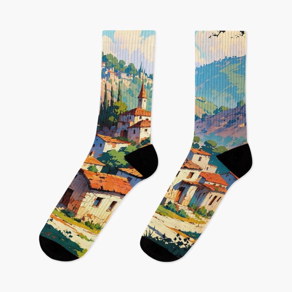 Item preview, Idyllic Turkish Village Under the Sun Artistic Vista designed and sold by ArtComixHaven.