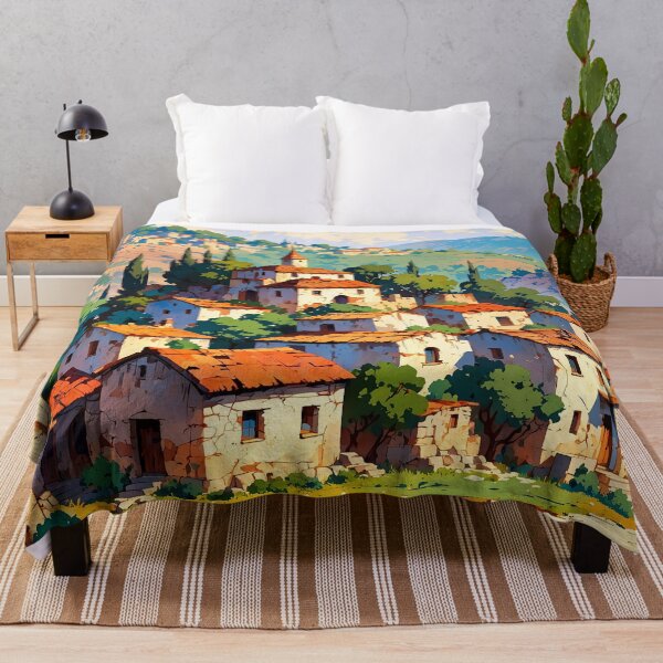 Item preview, Idyllic Turkish Village Under the Sun Artistic Vista designed and sold by ArtComixHaven.
