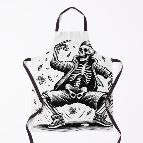 Item preview, Bop Till the Leaves Drop Black and White Retro Skeleton is Fall Festival Dancing designed and sold by Wolvescreate.