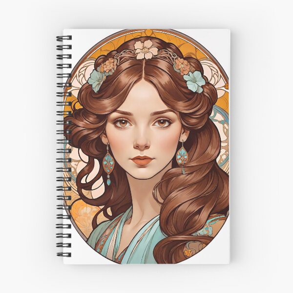 Item preview, Retrato femenino Art Nouveau según el diseño de Alfons Mucha designed and sold by Steffani Lehmann.