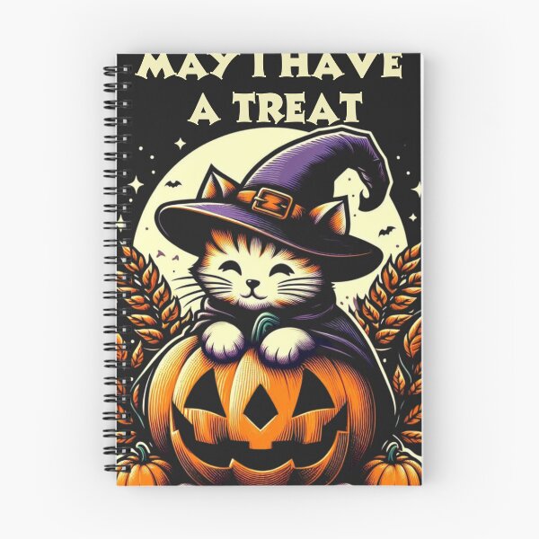 Item preview, May I Have A Treat Kitty Cat Fall Season Halloween Retro Emblem Design designed and sold by Wolvescreate.