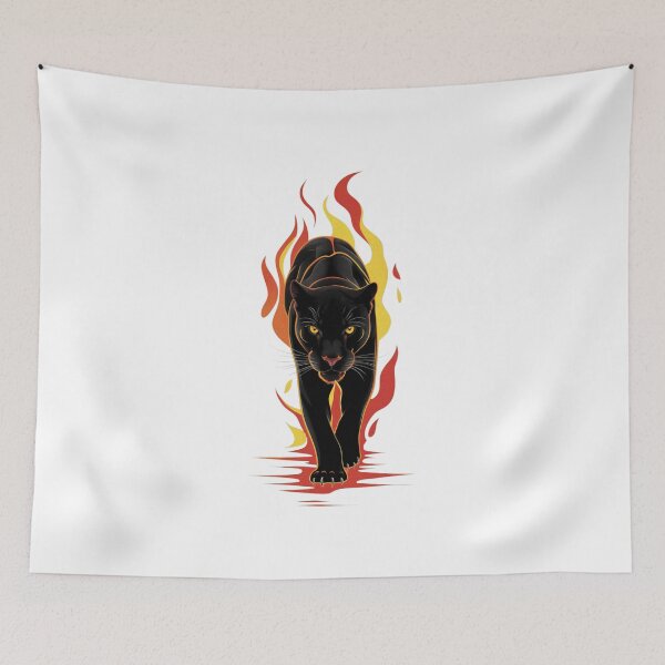 Item preview, BLACK PANTHER IN THE FIRE designed and sold by PGAart.