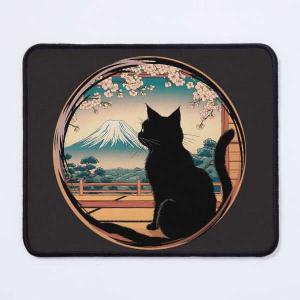 Item preview, Black Cat and Mount Fuji designed and sold by Mariana Piana.