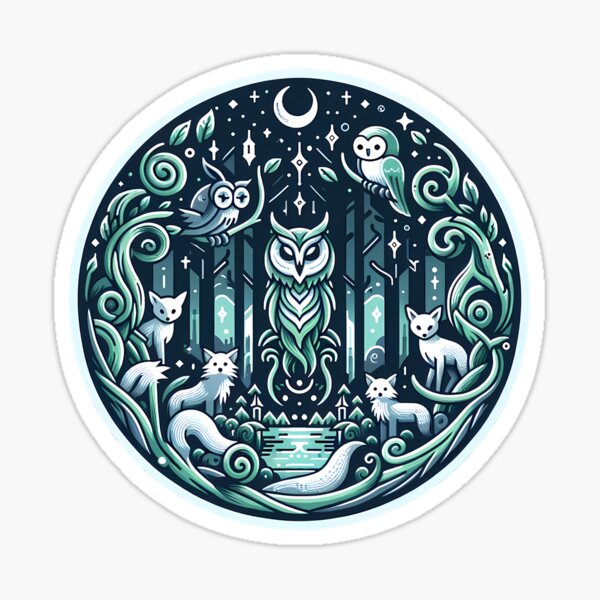 Item preview, Enchanted Forest Night - Magical Wildlife Art designed and sold by slavmod.