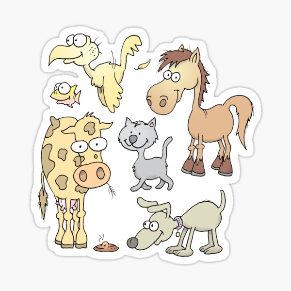 Cartoon animals Sticker