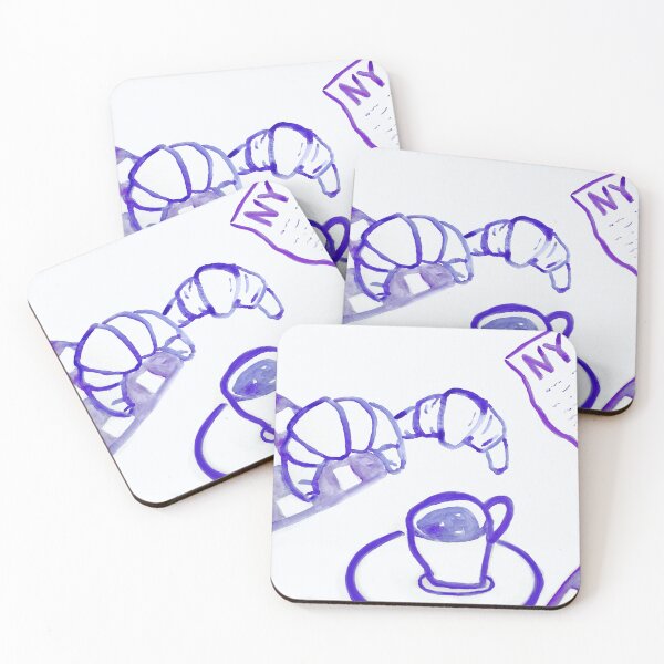 Item preview, Morning Harmony: Watercolor Croissants, Coffee, and News designed and sold by Sopicon98.