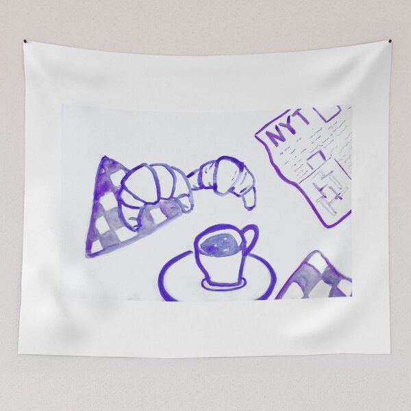 Item preview, Morning Harmony: Watercolor Croissants, Coffee, and News designed and sold by Sopicon98.