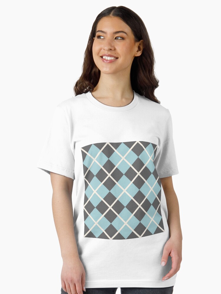 Classic teal and grey argyle