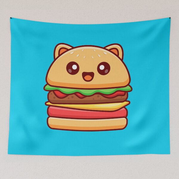Item preview, Burger Cat: Cute Cartoon Vector Icon" designed and sold by hjian8219.