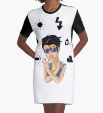 White Balance Graphic T-Shirt Dress