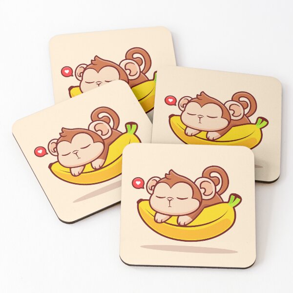 Artikelvorschau, „Banana Dreamland: Niedliches Cartoon-Affen-Vektorsymbol“ entworfen und verkauft von hjian8219.