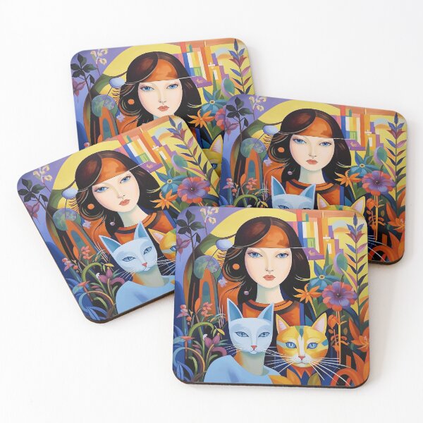 Item preview, Beautiful girl with a cat. designed and sold by Natalia-Vlad.