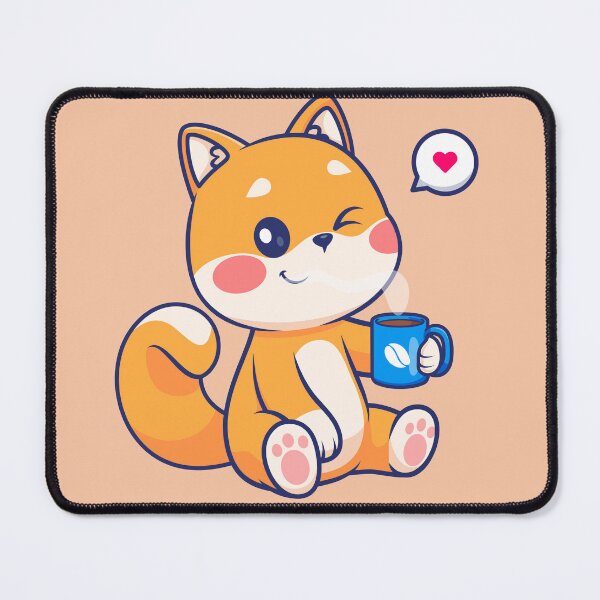 Item preview, Caffeine Companion: Cute Cartoon Shiba Inu Vector Icon designed and sold by hjian8219.