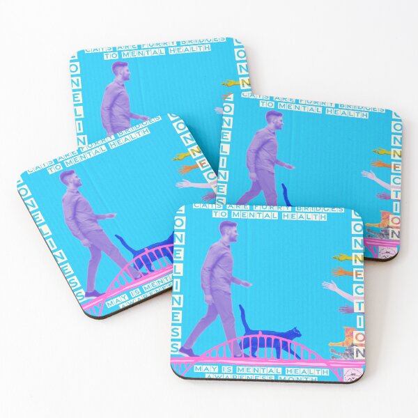 Item preview, Blue Cats Furry Bridges to Mental Health designed and sold by 1Felinophile.