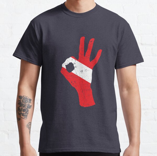 OK Diving Hand Signal Diver Down Dive Flag Classic T-Shirt