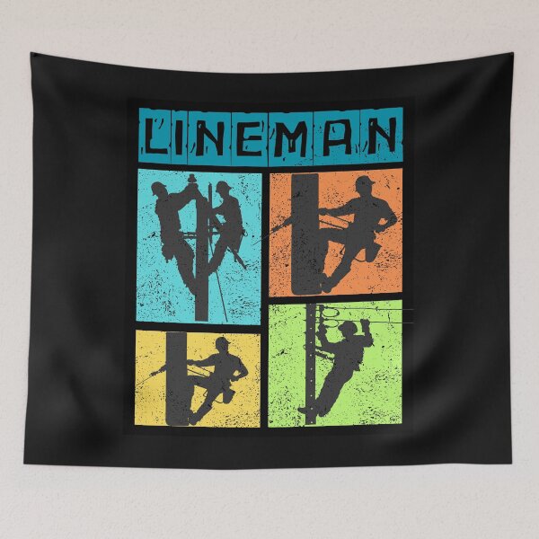 Item preview, Colorful Distressed Colorblock Lineman Design designed and sold by AlienOccupation.