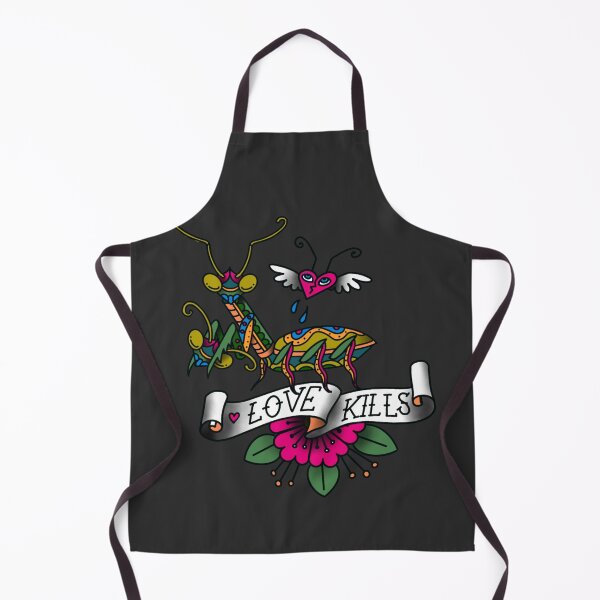 Item preview, "Love Kills" Praying Mantis (color version) Tattoo Design designed and sold by CoffeeBrain.