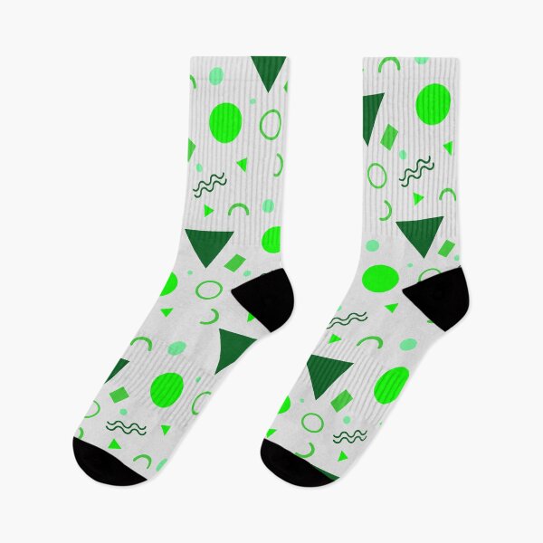 Item preview, Grey & Green Multicolor Memphis Party Pattern Geometric Shapes designed and sold by Alchemy-A-La-G.