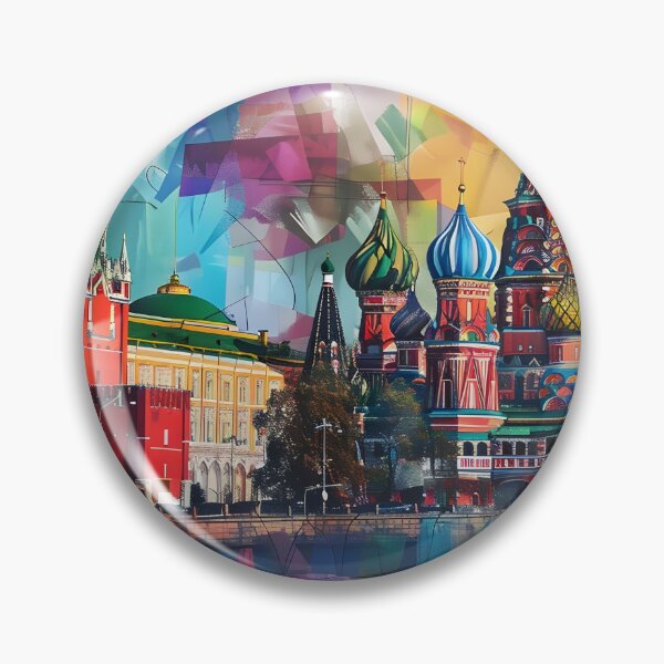 Item preview, Arquitectura geométrica abstracta de Moscú en Rusia Colorida y vibrante moderna 32 designed and sold by Daniel  Vargas.