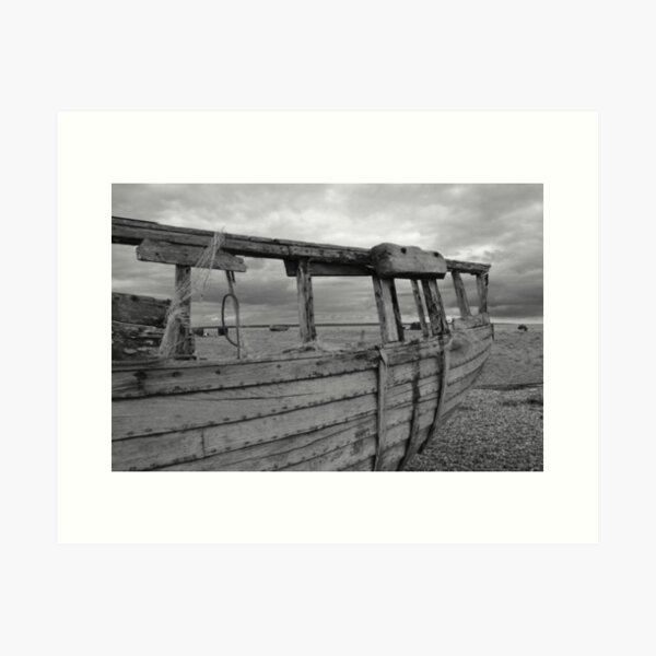 Old Wooden Fishing Boat Black and White Fine Art Photography Print UK  Landscape Photography Dungeness Beach Kent England Wall Art Gift -   Canada