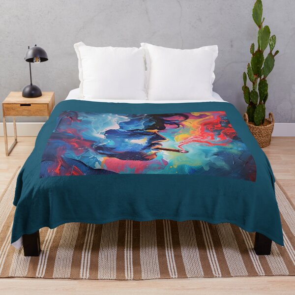 Item preview, Dynamic Dreamscapes- Man Smoking Cigar in Vivid Abstract Swirls and Vibrant Contrasts designed and sold by OlfactoART Studio.