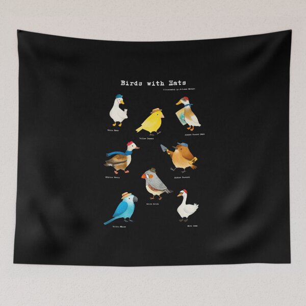 Item preview, Birds with Hats - Text in White designed and sold by julianamotzko.