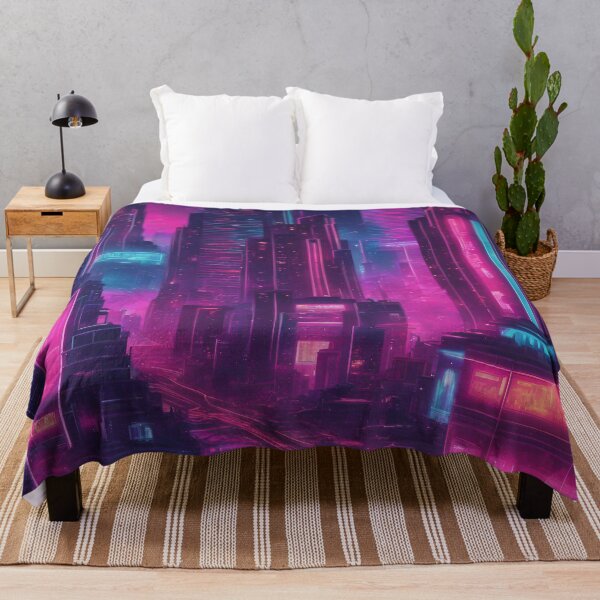 Item preview, Neon Metropolis: Futuristic Cityscape Art Print designed and sold by The-Library.