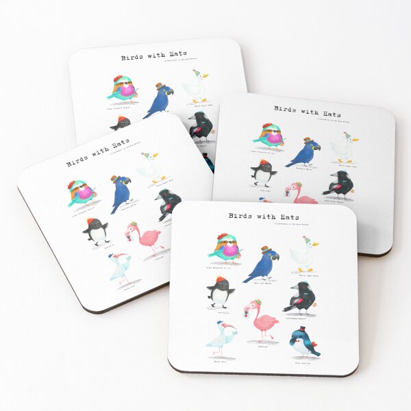 Item preview, Birds with Hats - Version 2 - Text in Black designed and sold by julianamotzko.