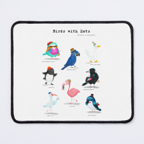 Item preview, Birds with Hats - Version 2 - Text in Black designed and sold by julianamotzko.