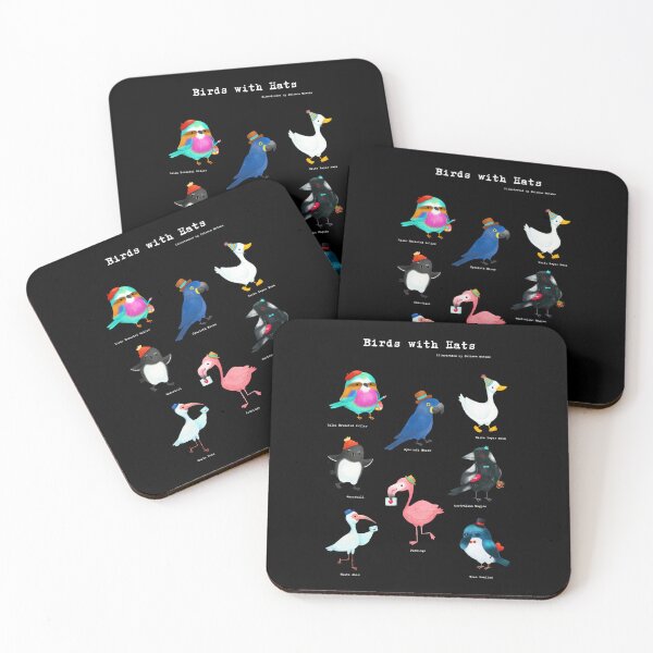 Item preview, Birds with Hats - Version 2 - Text in White designed and sold by julianamotzko.