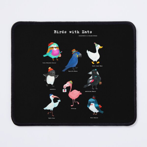Item preview, Birds with Hats - Version 2 - Text in White designed and sold by julianamotzko.