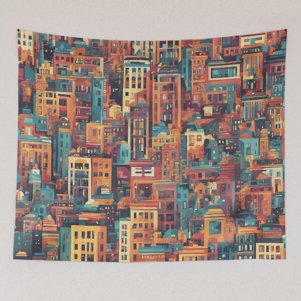 Artikelvorschau, Urban Jungle: Surreal Cityscape Art Print entworfen und verkauft von The-Library.