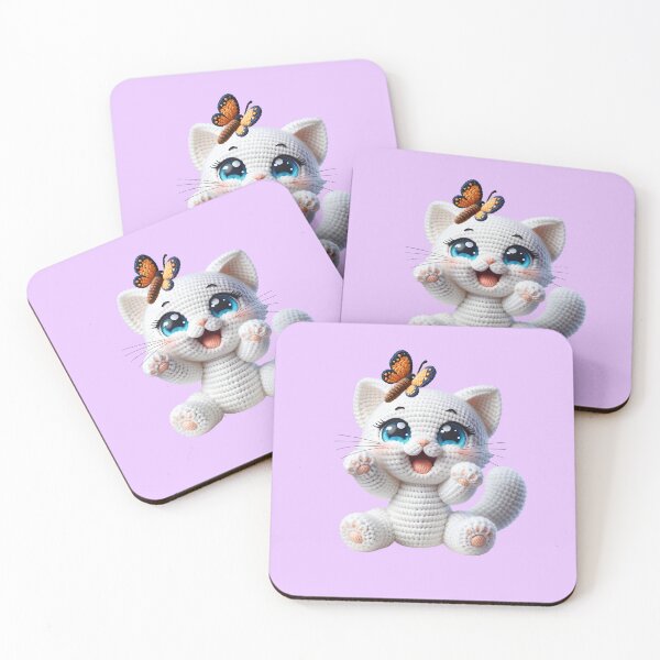 Item preview, Cute Amigurumi White Cat designed and sold by SeGoArtDesign.