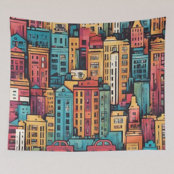 Artikelvorschau, Urban Jungle: Surreal Cityscape Art Print entworfen und verkauft von The-Library.