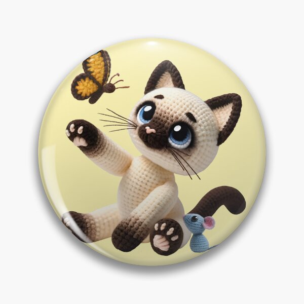 Item preview, Playful Siamese Amigurumi Cat and Friends Crochet Plush   designed and sold by SeGoArtDesign.