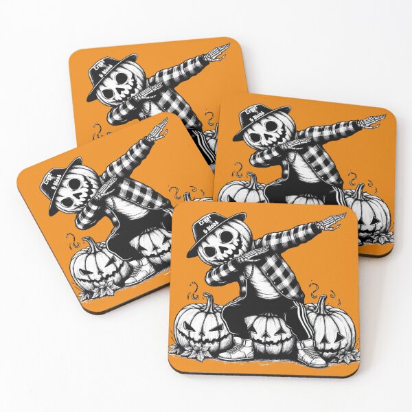 Item preview, Retro Pumpkin Patch Dab Ink Drawing of Dancing Fall Pumpkin Head designed and sold by Wolvescreate.