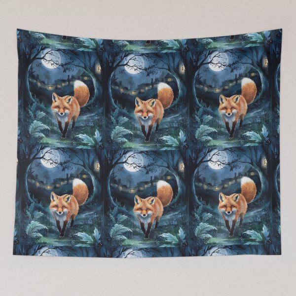 Artikelvorschau, Fuchsporträt. Nachtfuchs, Mondfuchs, Fantasiefuchs, wunderlicher Fuchs entworfen und verkauft von FoxVibes.