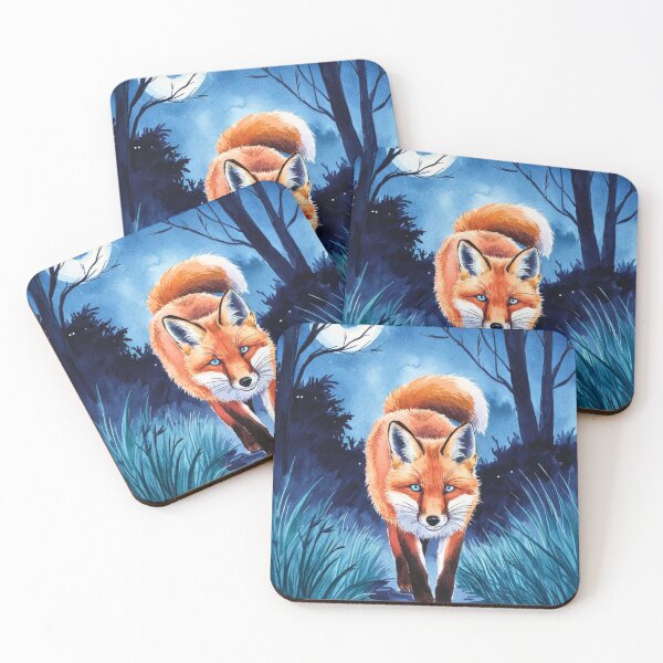 Artikelvorschau, Fuchsporträt. Nachtfuchs, Mondfuchs, Fantasiefuchs, wunderlicher Fuchs entworfen und verkauft von FoxVibes.