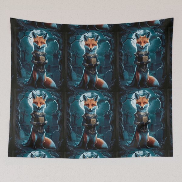 Item preview, Fox Portrait. night fox, moon fox, fantasy fox, whimsical fox, fox character designed and sold by FoxVibes.