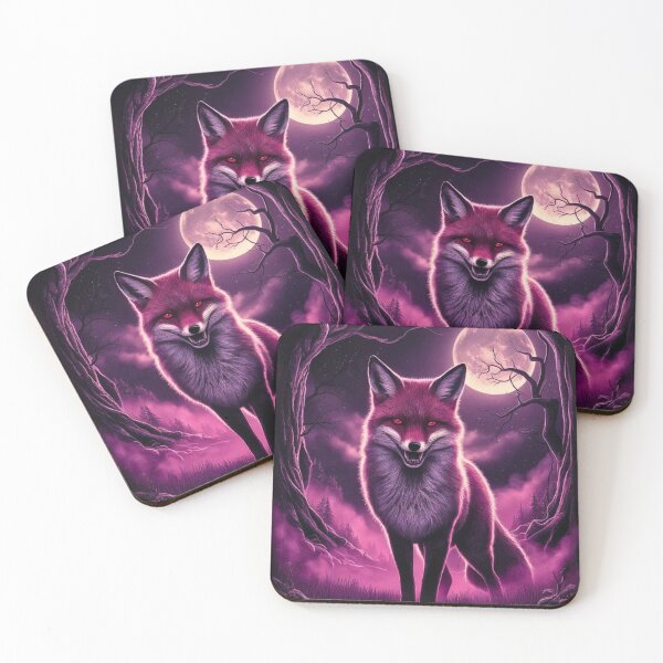Artikelvorschau, Fuchs-Porträt. Nachtfuchs, Mondfuchs, Fantasiefuchs, wunderlicher Fuchs, gruseliger Fuchs, Halloweenfuchs entworfen und verkauft von FoxVibes.