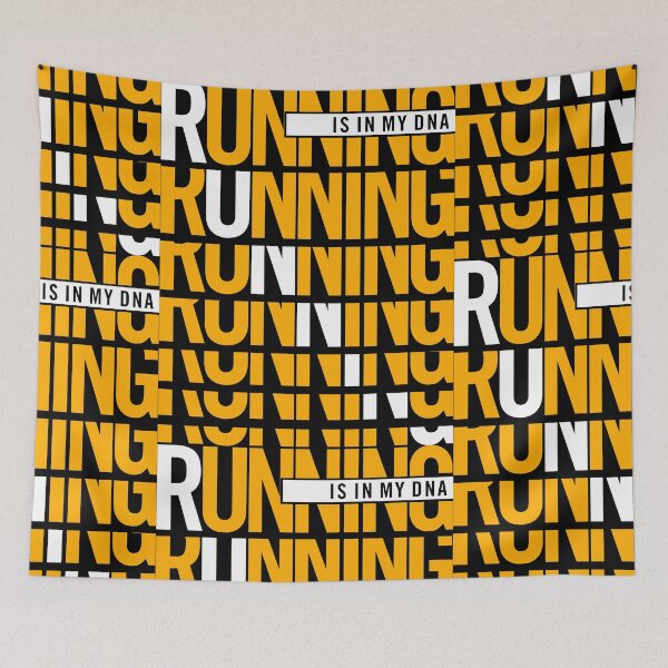 Item preview, "Running is in My DNA: Embracing the Runner Girl Within - Fitness Typography for Women in Fitness Teams" designed and sold by artworkathome.