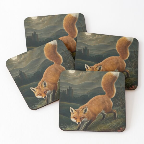 Item preview, Fox Portrait. night fox, moon fox, fantasy fox, whimsical fox designed and sold by FoxVibes.