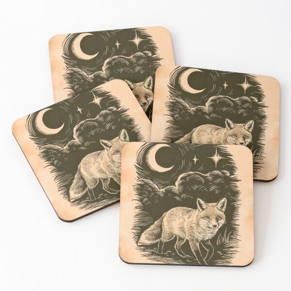 Item preview, Fox Portrait. night fox, moon fox, fantasy fox, whimsical fox designed and sold by FoxVibes.