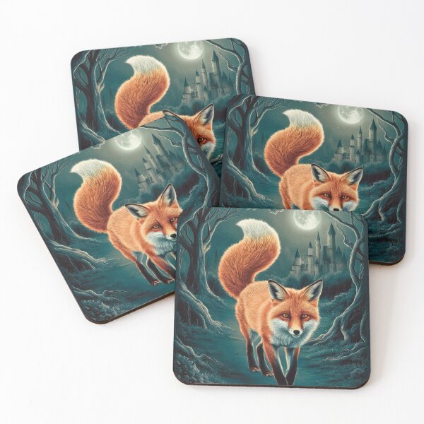 Item preview, Fox Portrait. night fox, moon fox, fantasy fox, whimsical fox designed and sold by FoxVibes.