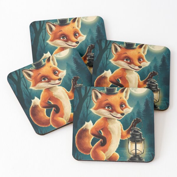 Artikelvorschau, Fuchs-Porträt. Nachtfuchs, Mondfuchs, Fantasiefuchs, wunderlicher Fuchs, Fuchsfigur entworfen und verkauft von FoxVibes.