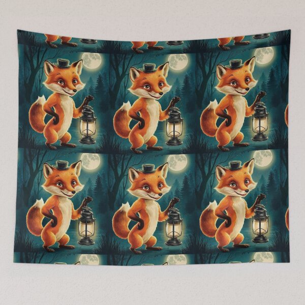 Artikelvorschau, Fuchs-Porträt. Nachtfuchs, Mondfuchs, Fantasiefuchs, wunderlicher Fuchs, Fuchsfigur entworfen und verkauft von FoxVibes.